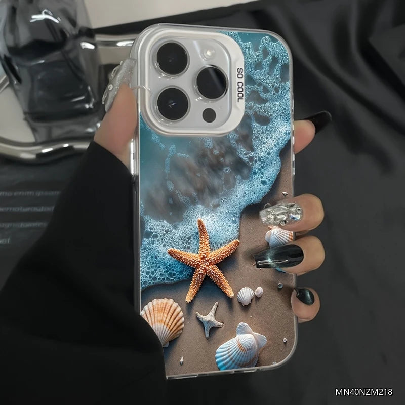 Beach Waves Starfish Phone Case For Samsung Galaxy A55 A54 A53 A35 A34 A15 A16 S26 S25 S24 S23 S22 S21 S20 Ultra Plus FE Cover