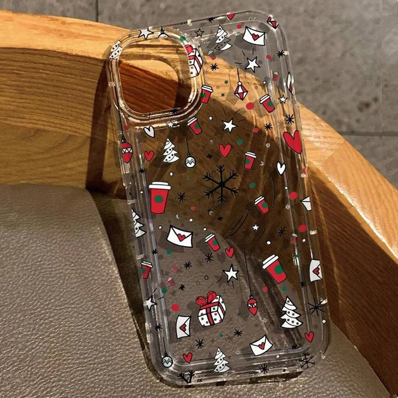 Case For iPhone 17 Case iPhone 16 Pro Max Luxury Cartoon Christmas Case for iPhone 15 14 13 12 11 XS X 7 8 Plus Shockproof Cover