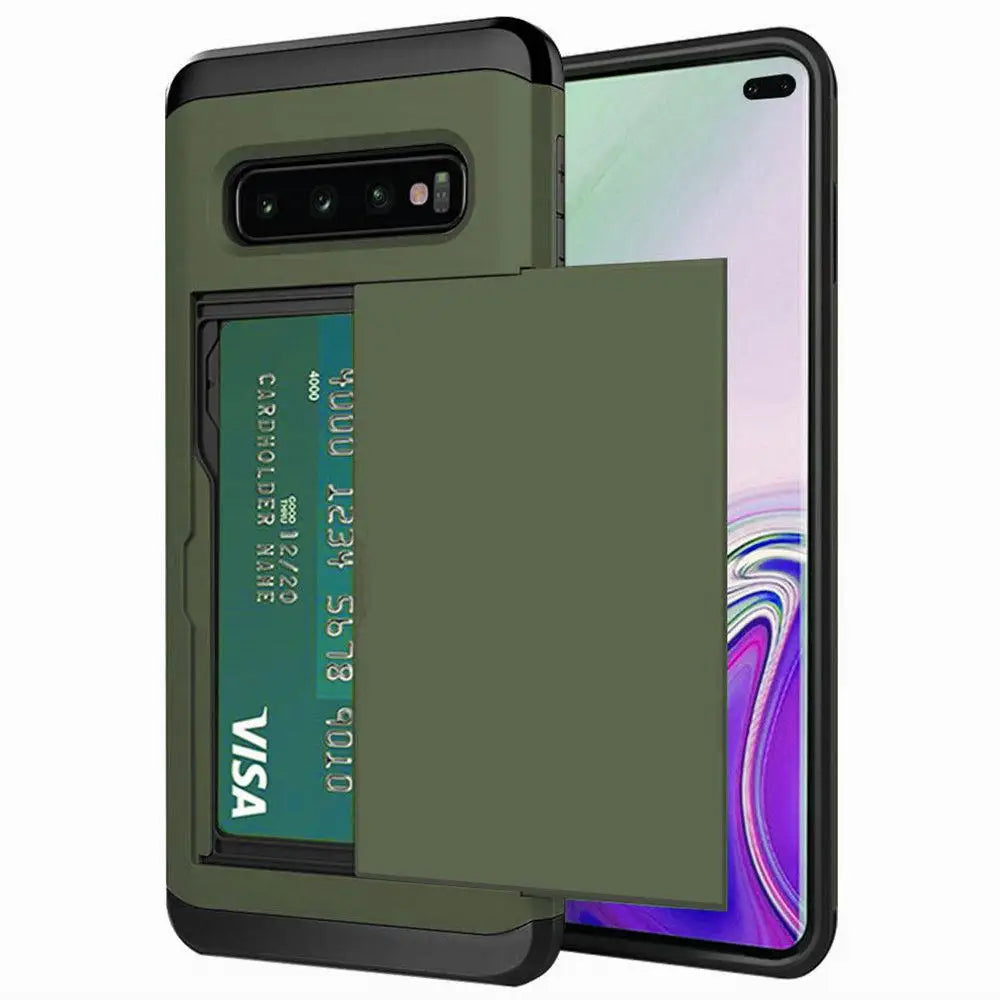 For Samsung Galaxy S10 Plus S10E S10 5G S9 S8  Case Slide Armor Wallet Card Slots Holder Cover For Samsung Note 9 8
