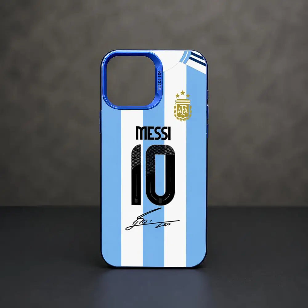Football Star Messi #10 Logo Phone Case iPhone 11/12/13/14/15/16/17 Pro Max Aurora TPU Shockproof Slim Stylish Case