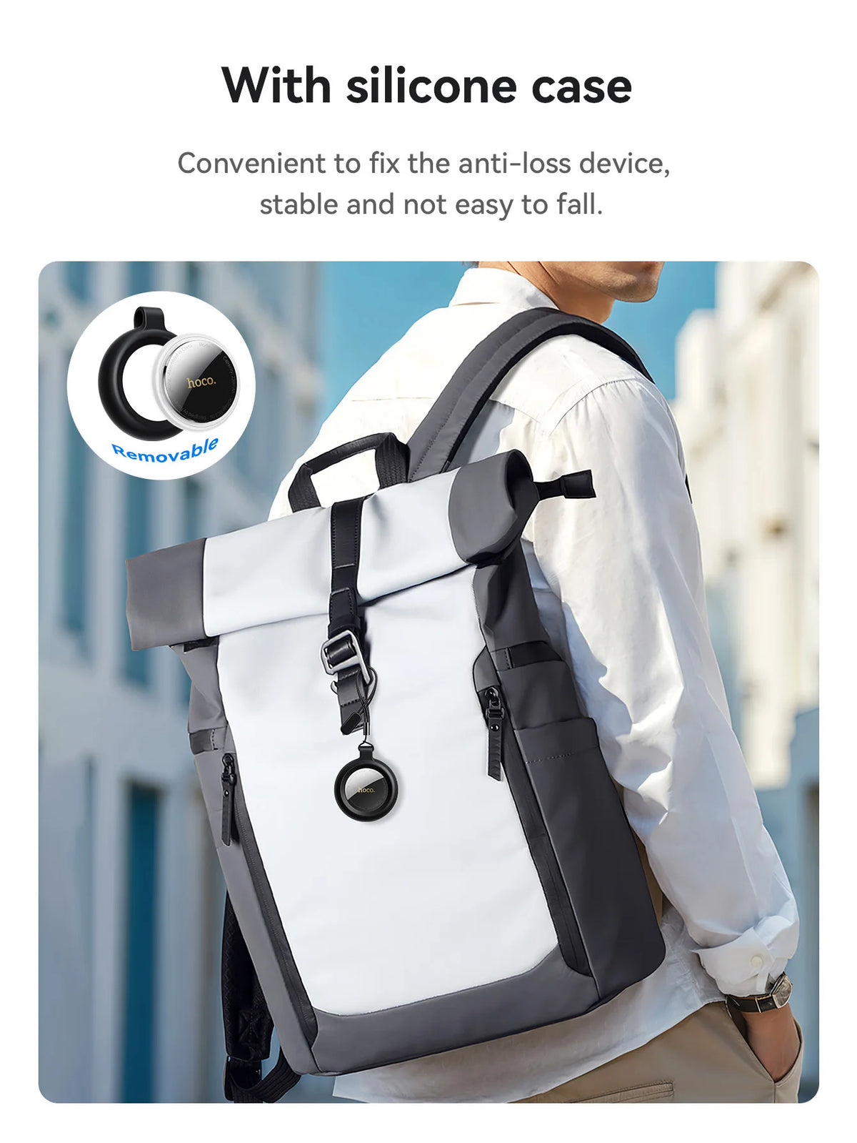 HOCO E100 Smart GPS Tracker Mini Tag Anti-Lost Device with Case for iOS Apple Find My App Car Key Pet Kids Thin Locator Finder