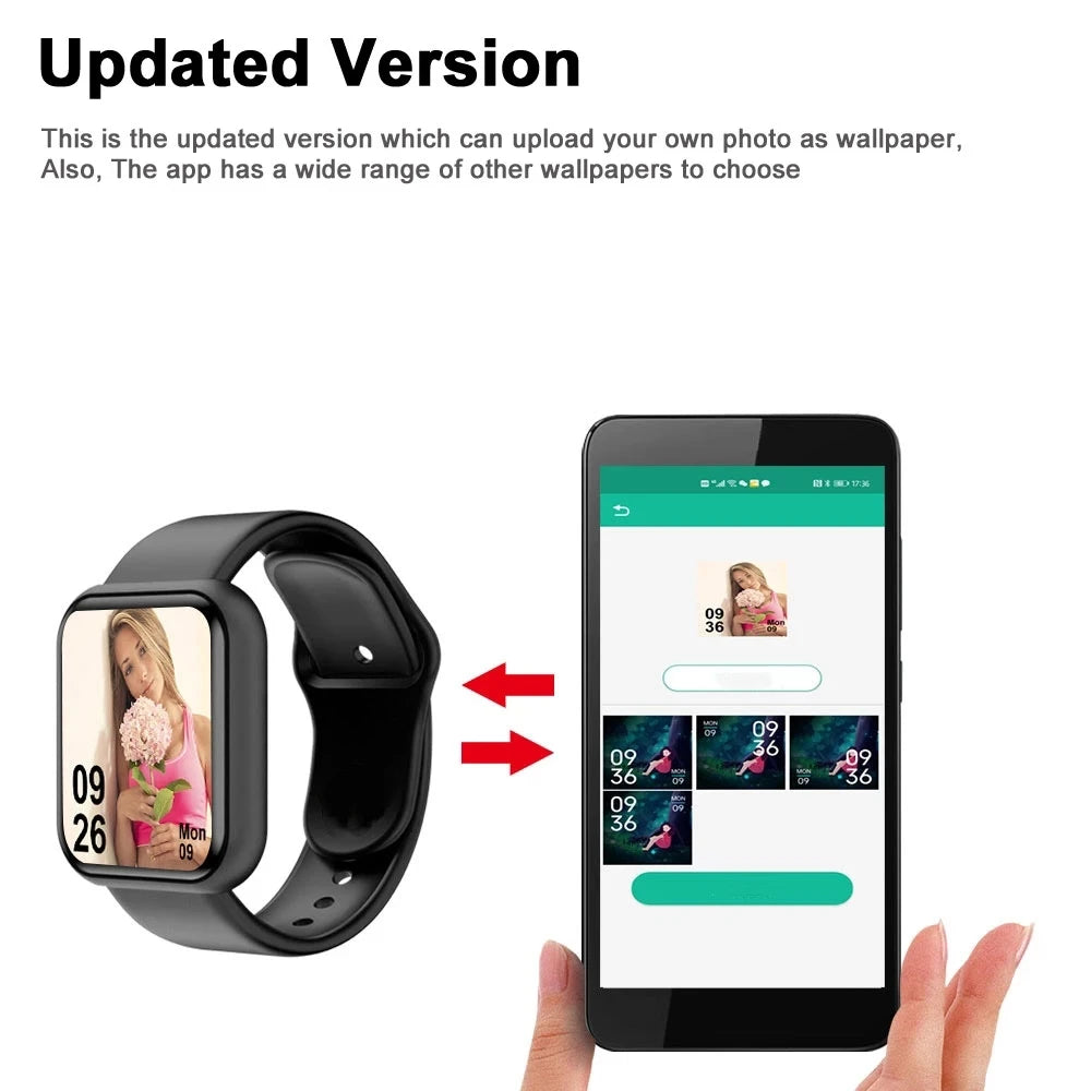 Smart Watch Sport Wristband Fitness Monitoring Track Heart Rate Call and Message Remind Men Smartwatch Woman 116 Plus Clock D13