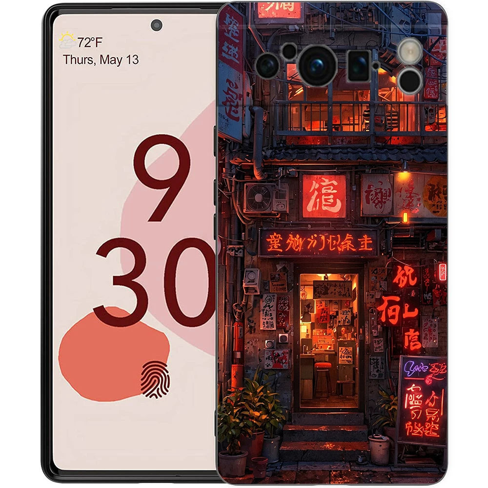 fashion art sunset glow painting Phone Case For Google Pixel 9 8 9A 8A 7 7A 6 Pro XL 6A 5G Black Soft Back Luxury TPU Cover