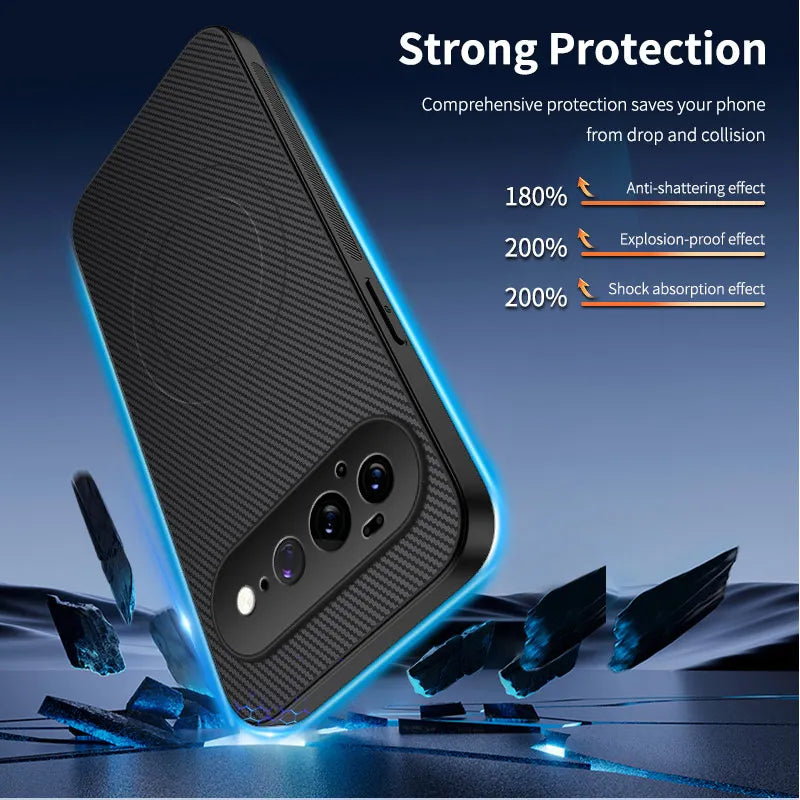 Hard PC+Carbon Fiber Texture For Magsafe Magnetic Case for Google Pixel 11 Pro 9 8 7 6 5 4 3 10 Pro XL 10A 9A 8A 7A 6A 5A 4A 3A