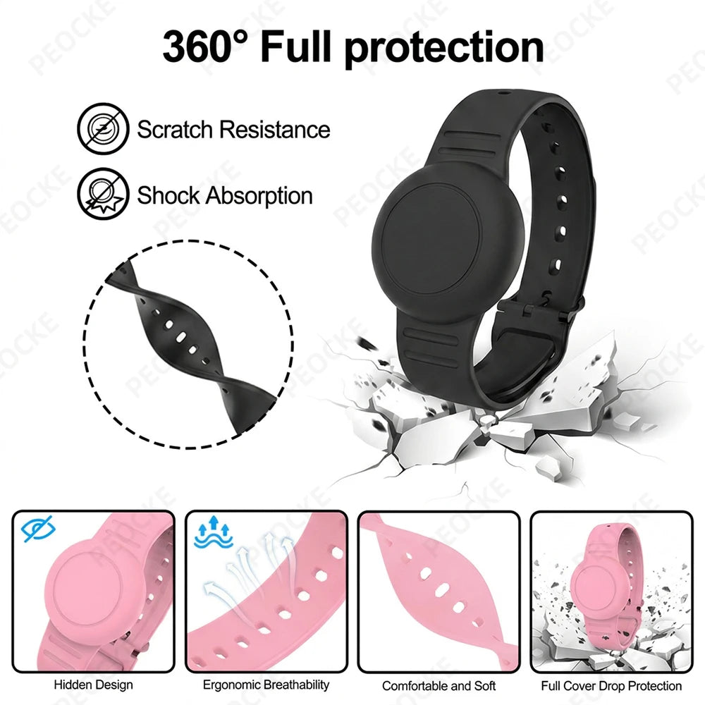 Smart Location Tag With Adjustable Silicone Wristband Works with Android Google Find Hub Anti-Lost GPS Tracker Bluetooth Locator