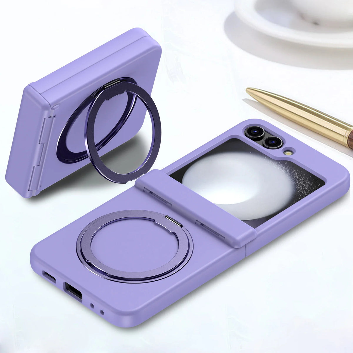 Solid Color Magnetic for Magsafe Hard Phone Case for Samsung Galaxy Z Flip 8 7 6 5 Shockproof Armor Protective Cover