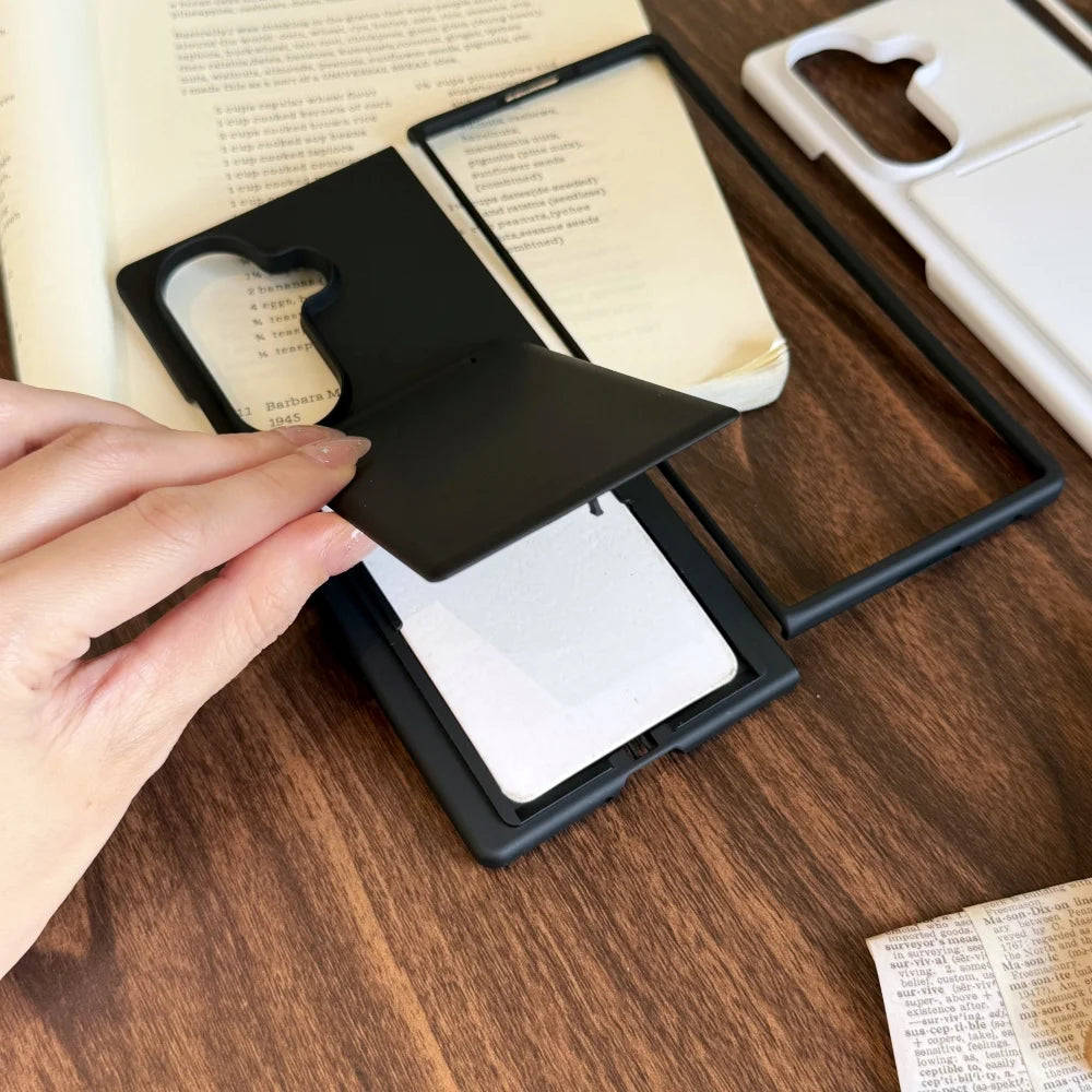 Wallet Holder Transparent Phone Case For Samsung Galaxy Z Fold 8 Ultra Z Fold 8 7 6 5 Frosted Clear Card Slot Hard Cover Z Fold8