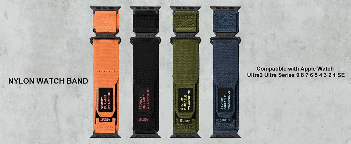 Compatible with Apple Watch Band Series 9/8/7/6/5/4/3/2/1/SE/Ultra, Nylon Sports Strap with Woven Design for 49mm 42mm/44mm/45mm