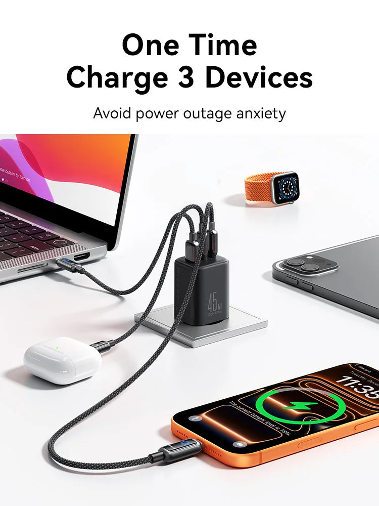 Joyroom 45W USB C/L/A Charger Mini Wall Charger EU UK Adapter Phone Charger for iPhone Earphone Mobile Phone Charger TO1