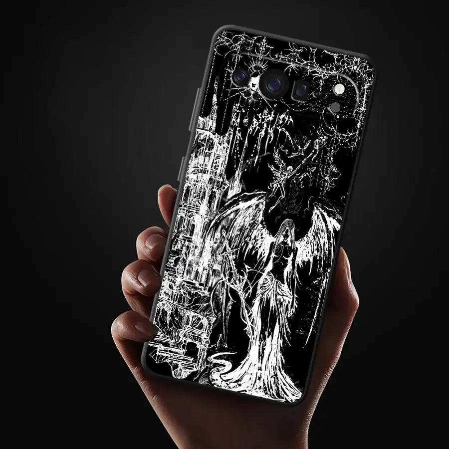 Funda Phone Cover Case for Google Pixel 10A 7a 9a 6 7 8 Pro 8a 6a 10 9 Pro XL Sword & White Hair Witch