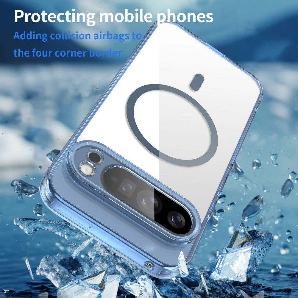 Case For Google Pixel 10 9 Pro XL 10A 9A  Funda Camera Protect For Magsafe Wireless Charge Anti-Yellowing Clear Magnetic Cover