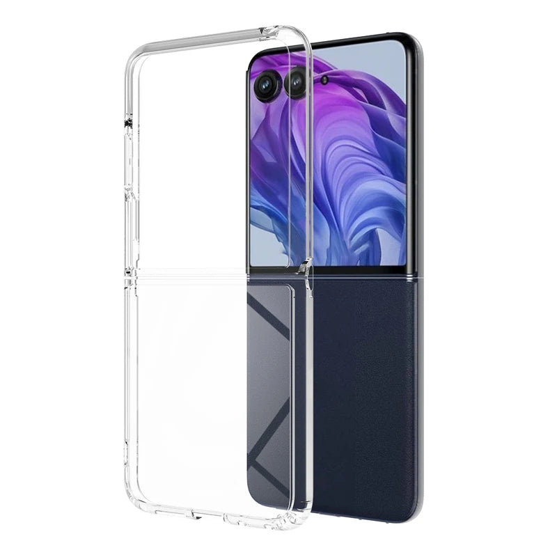For Motorola Moto Razr 50 60 Ultra, Razr+ 2024 2025 Case ELVEV Anti-drop TPU Hard PC Transparent Phone Cover