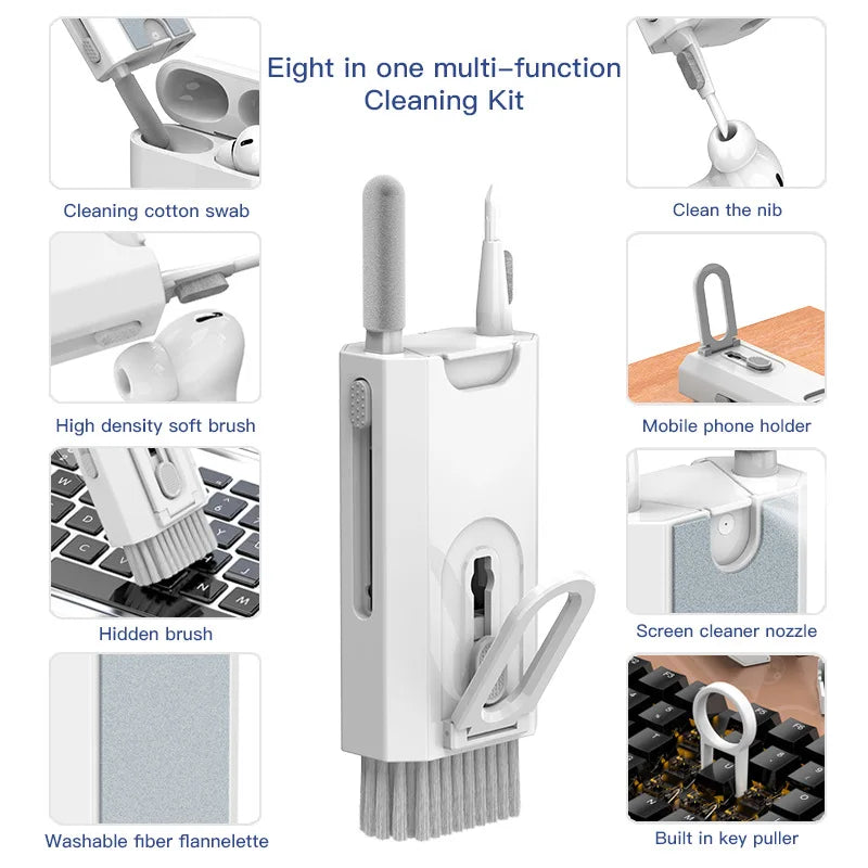 Multi-function Phone Tablet Keyboard Cleaning Kit for iPhone and AirPod headphone Brush Keyremover screen cleaner