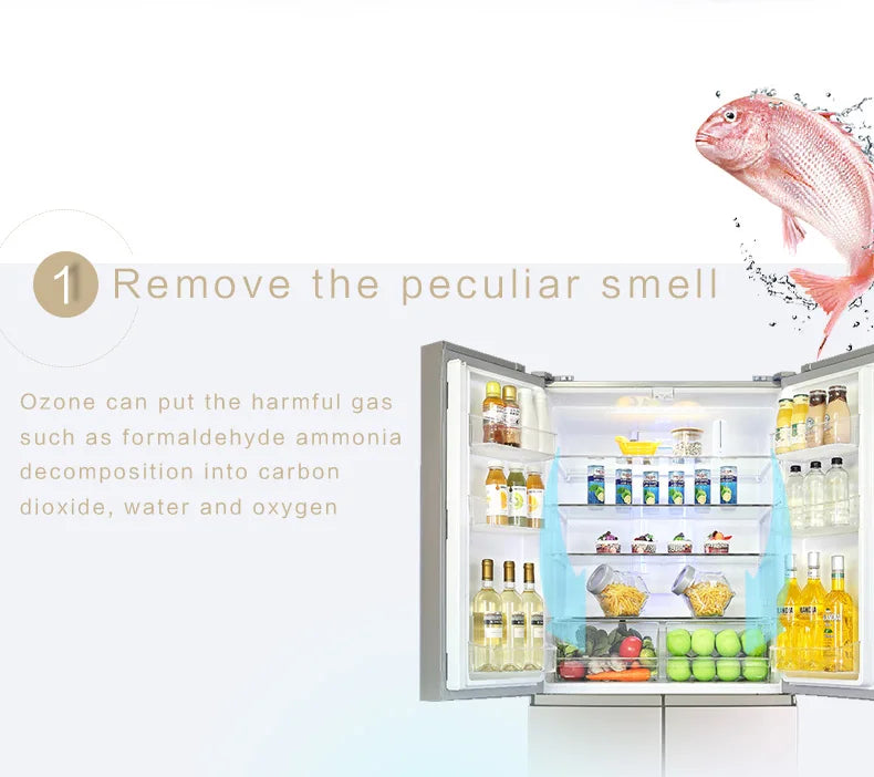 Portable Mini Ozone Generator Air Purifier Usb Rechargeable Odor Eliminator For Refrigerators, Cars & Closets