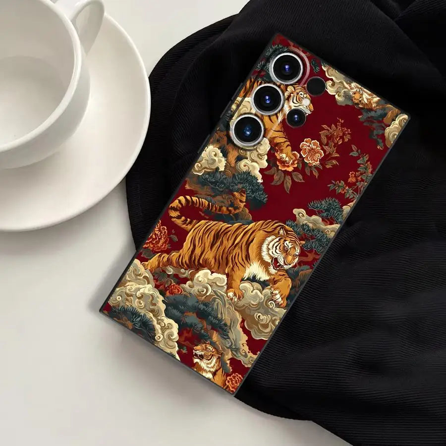 Case for Samsung Galaxy S26 Ultra S20 Ultra S10 S9 S21 FE S23 S25 Plus Note 20 8 9 10 S24 Funda Phone Cover Fantasy Tiger