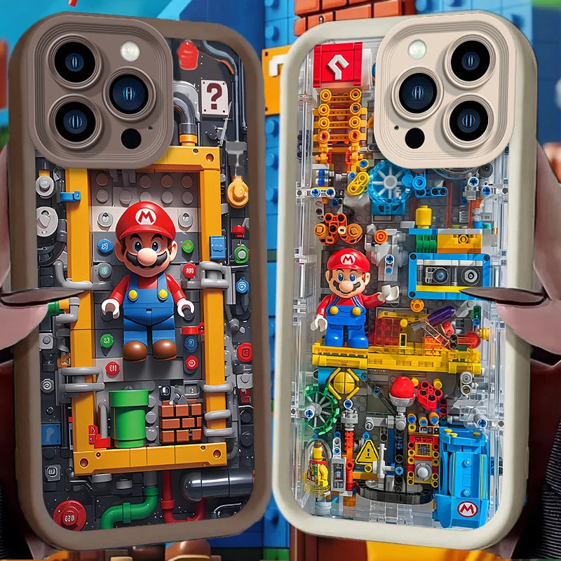 Soft Phone Case For iPhone 17 Air 15 16 16E 14 13 12 11 Pro Max X XS X S Max XR SE 2020 SE4 7 8 Building Blocks M-Marios Cover
