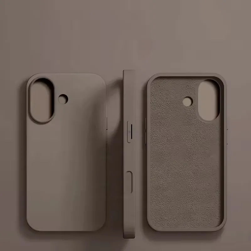 For iPhone 16 15 14 13 12 11 Pro Max Plus Luxury Liquid Silicone Phone Case NEW Matte Shockproof Cover Soft TPU Protective Shell