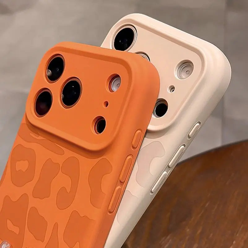 Leopard Pattern Liquid Silicone Case for iPhone 17 16 Pro Max Air 14 15 Plus 11 12 Camera Control Button Soft Shockproof Cover