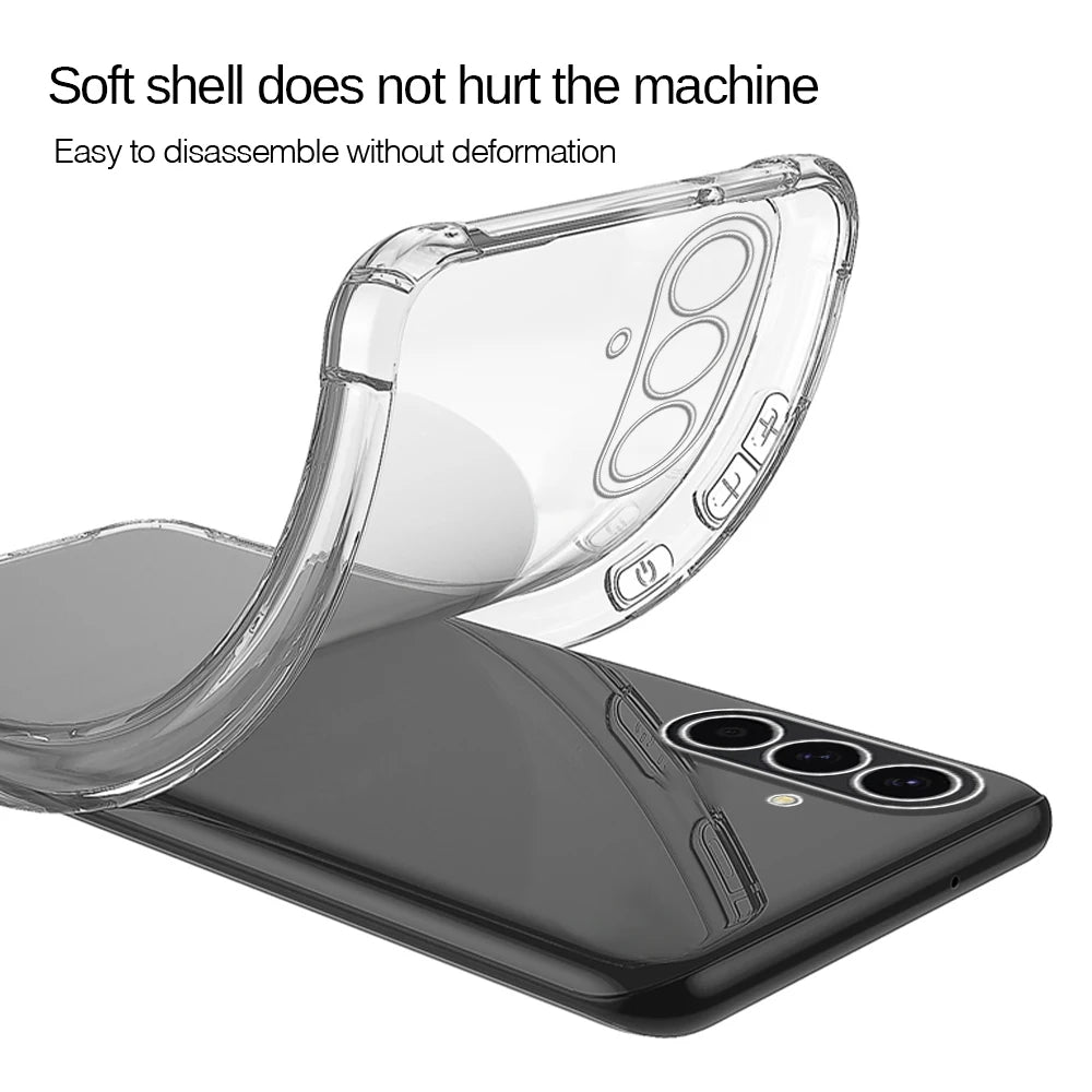 For Samsung Galaxy S25 FE Case Transparent Shockproof Cover SamsungS25FE S25FE 5G Camera Protection Back Fundas TPU Shell Bumper