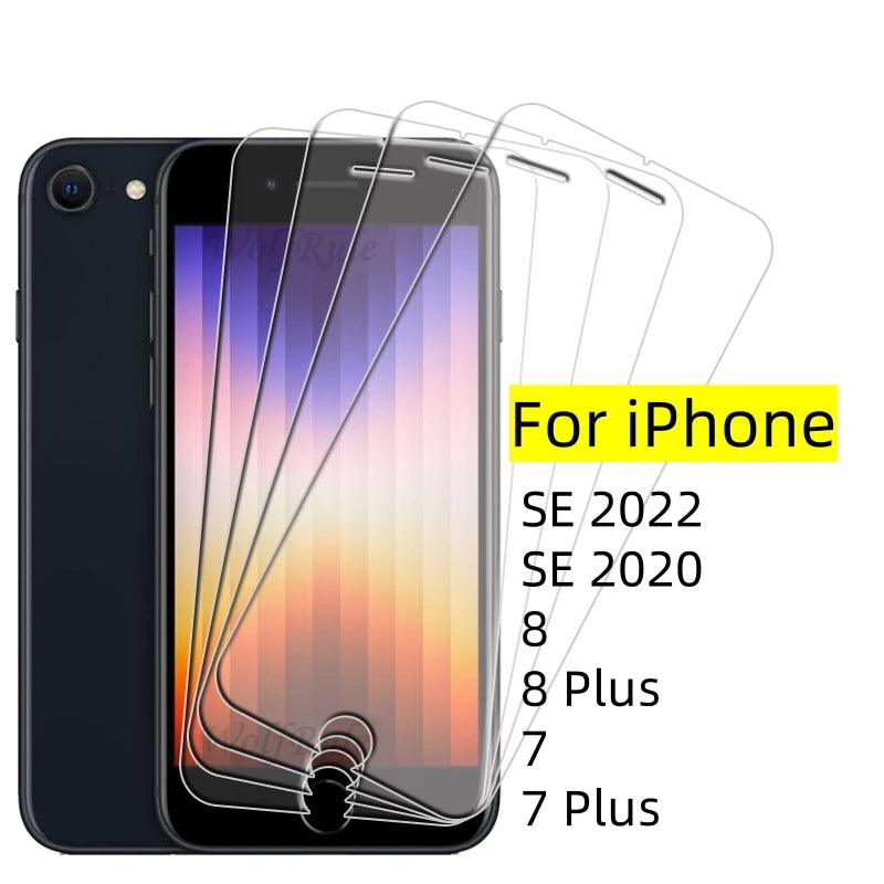 1/2/3/4Pcs For iPhone SE 2022 Glass iPhone SE 2022 2020 7 8 Plus Tempered Glass Transparent Clear 9H Screen Protector iPhone SE