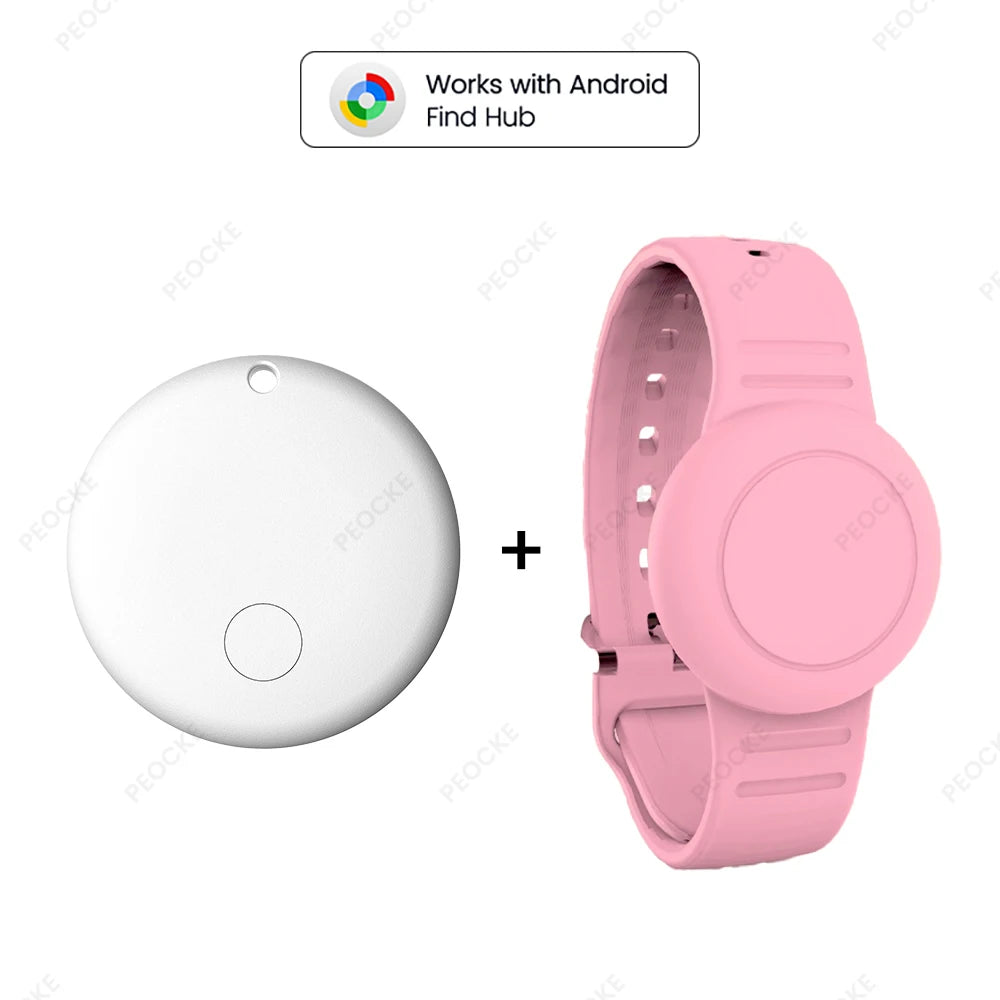Smart Location Tag With Adjustable Silicone Wristband Works with Android Google Find Hub Anti-Lost GPS Tracker Bluetooth Locator