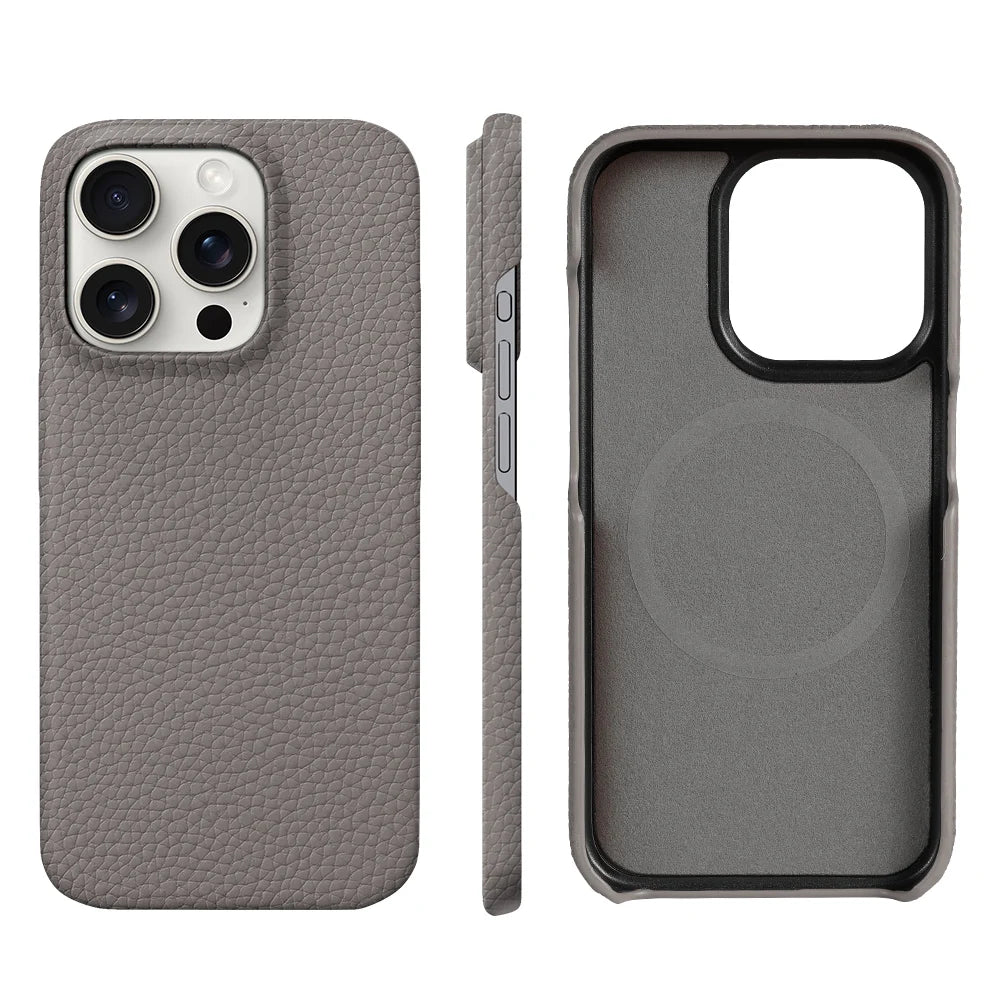LANGSIDI Natural Cowhide Leather for Magsafe Case for iPhone 16 15 Pro Max Promax 15Pro 16Pro Luxury Magnetic Phone Back Cover