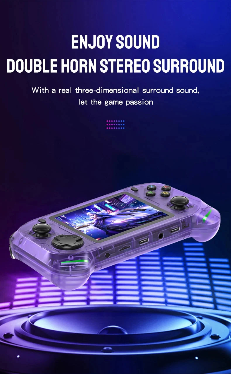 RX6H Retro Handheld Game Console Linux System 3.5 Inch IPS Screen Portable Pocket Video Player 64GB 128GB Games Kid Gift