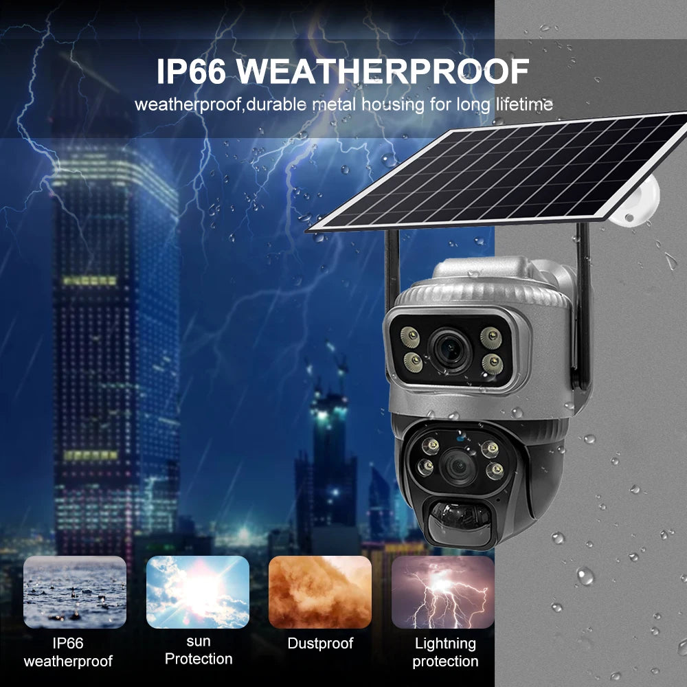 V380 4G Camera With Sim Card Solar Panel Low Power Waterproof CCTV Camera Support PIR Human Detect Night Vision Built in Battery