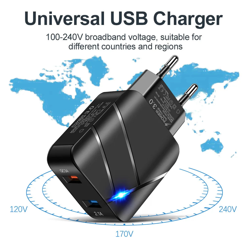AIXXCO USB PD Quick Charge 28W 40W USB Charger QC3.0 2A Fast Wall Charger Mobile Phone Charger for Samsung Xiaomi iPhone 12