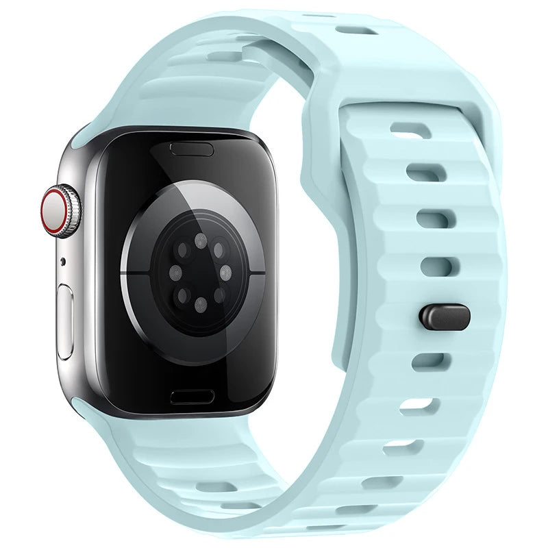 Silicone Strap For Apple Watch Bands 46mm 45mm 44mm 42mm 40mm 41mm 38mm Sport Correa Bracelet iWatch Series 12 11 10 9 SE 8 7 6