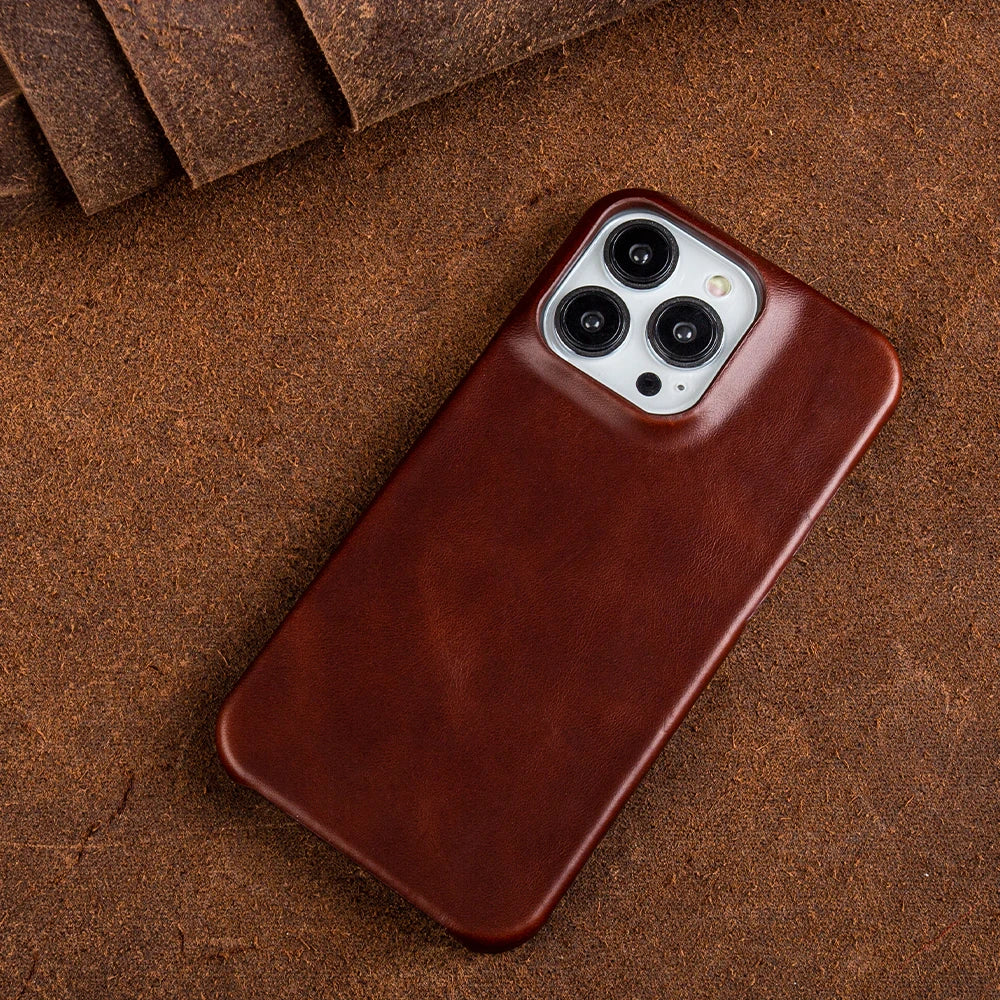 Genuine Leather Case For Iphone 14 Pro Max Cover Luxury Business Phone Aesthetic Vintage Retro For Iphone 13 12Pro 15 XR Coque