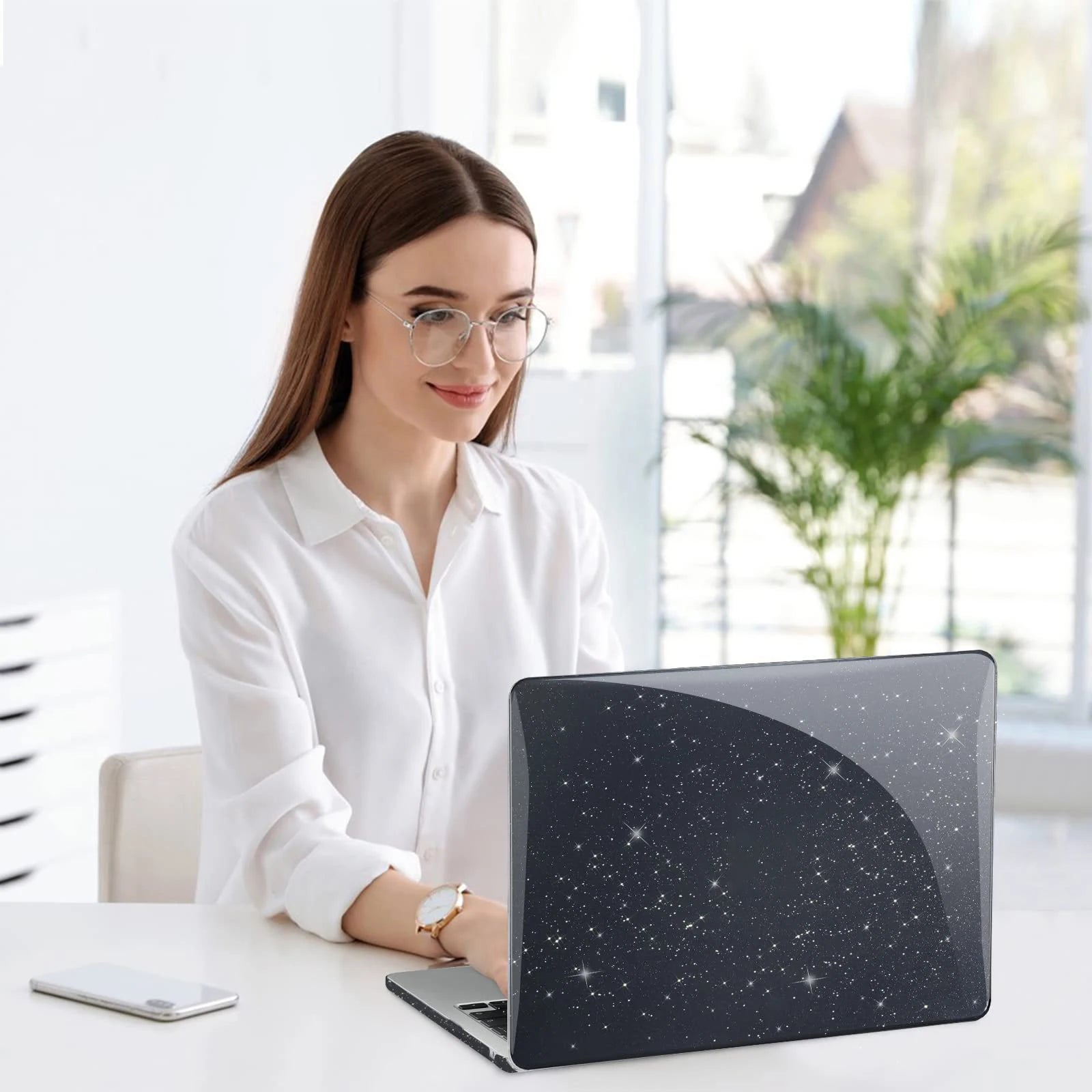 EooCoo Case for MacBook Air 13 inch M4 2025 2024-2022 Release M3 M2 A3240 A3113 A2681 for Mac Air 13.6 inch Glitter Hard Shell