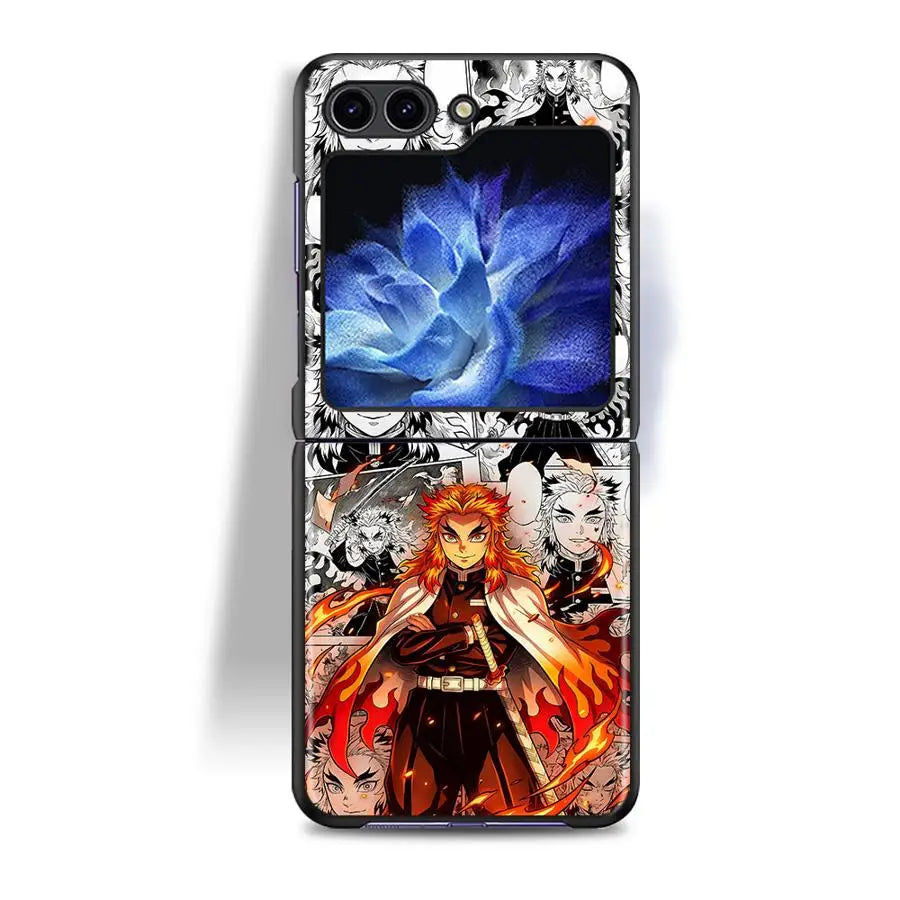 Case for Samsung Galaxy Z Flip8 ZFlip7 FE ZFlip4 ZFlip5 Z Flip 7 6 5 8 ZFlip3 ZFlip6 Phone Funda Anime D-Demons Slayers