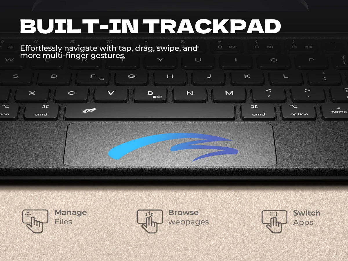 For iPad 11th (A16)/10th Generation Case with Keyboard Ultra-Thin Magnetic Detachable Keyboard Cover MultiTouch Trackpad Backlit