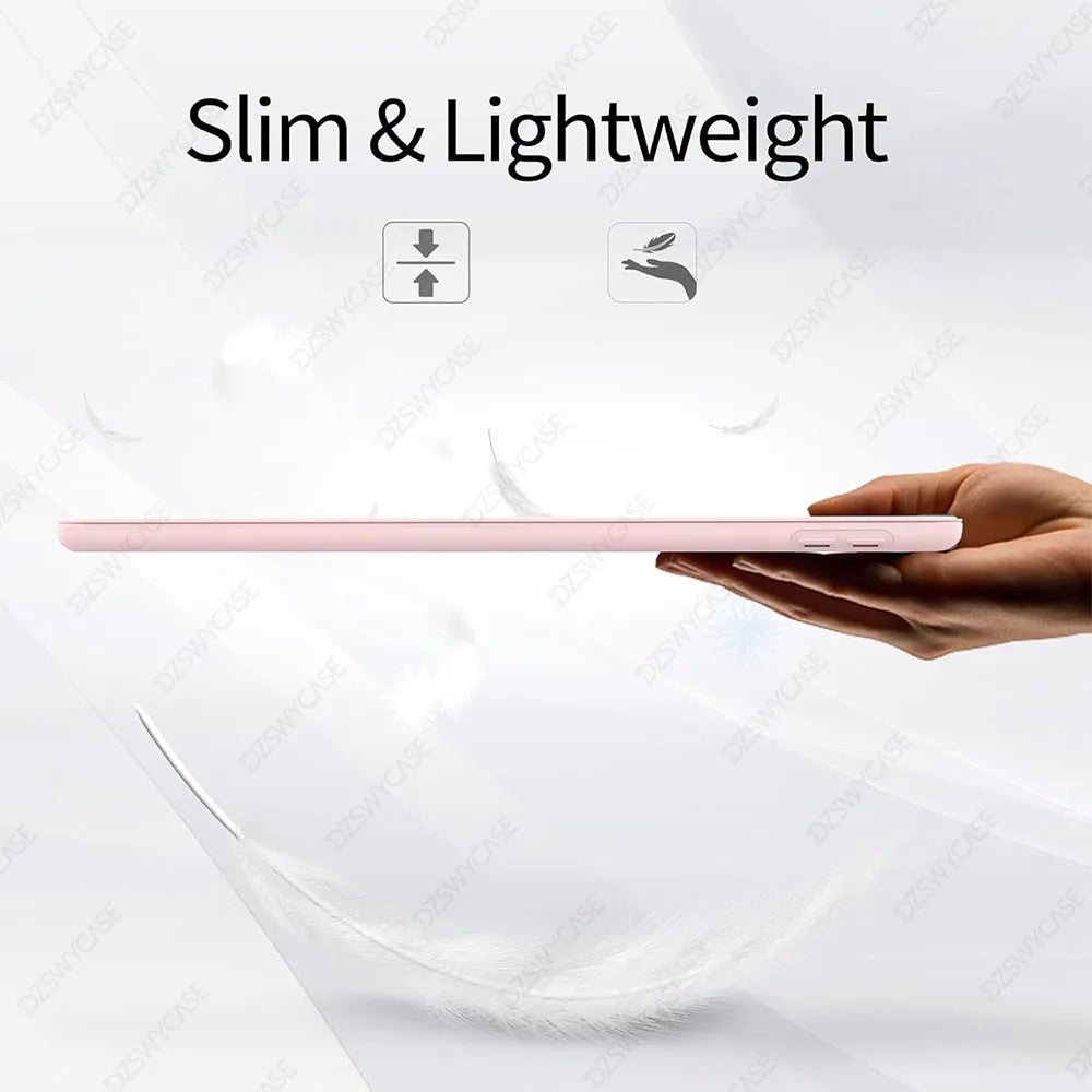 Silicone Case For iPad 9/8/7th Gen 10.2-inch, Lightweight Smart Trifold Stand Cover, Shockproof Soft TPU Back, Auto Sleep/Wake