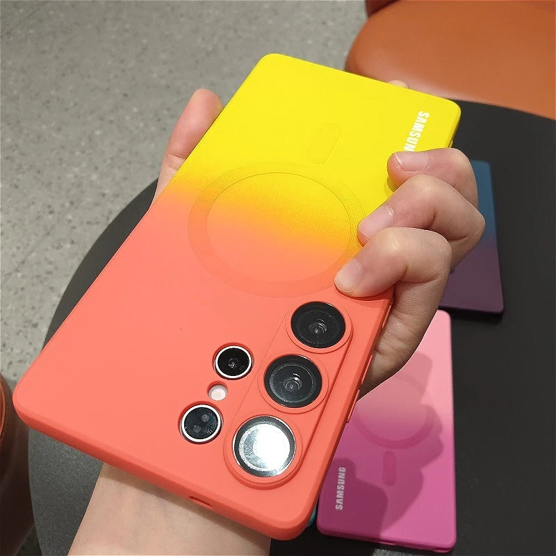 Comes With Lens Film Gradient Color Case For Samsung Galaxy S26 S25 FE S24 S23 S22 S21 S20 Ultra Plus S20 FE Soft Silicone Cover