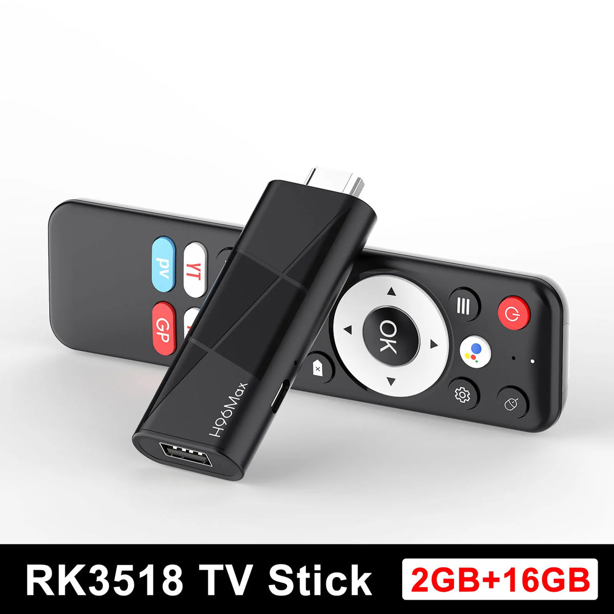 2026 H96 MAX RK3518 Android14 Media Box Smart Mini TV Stick 4K TV Box Wifi6 BT5.4 HD Quad-Core Google Voice TV Stick 2GB 16GB
