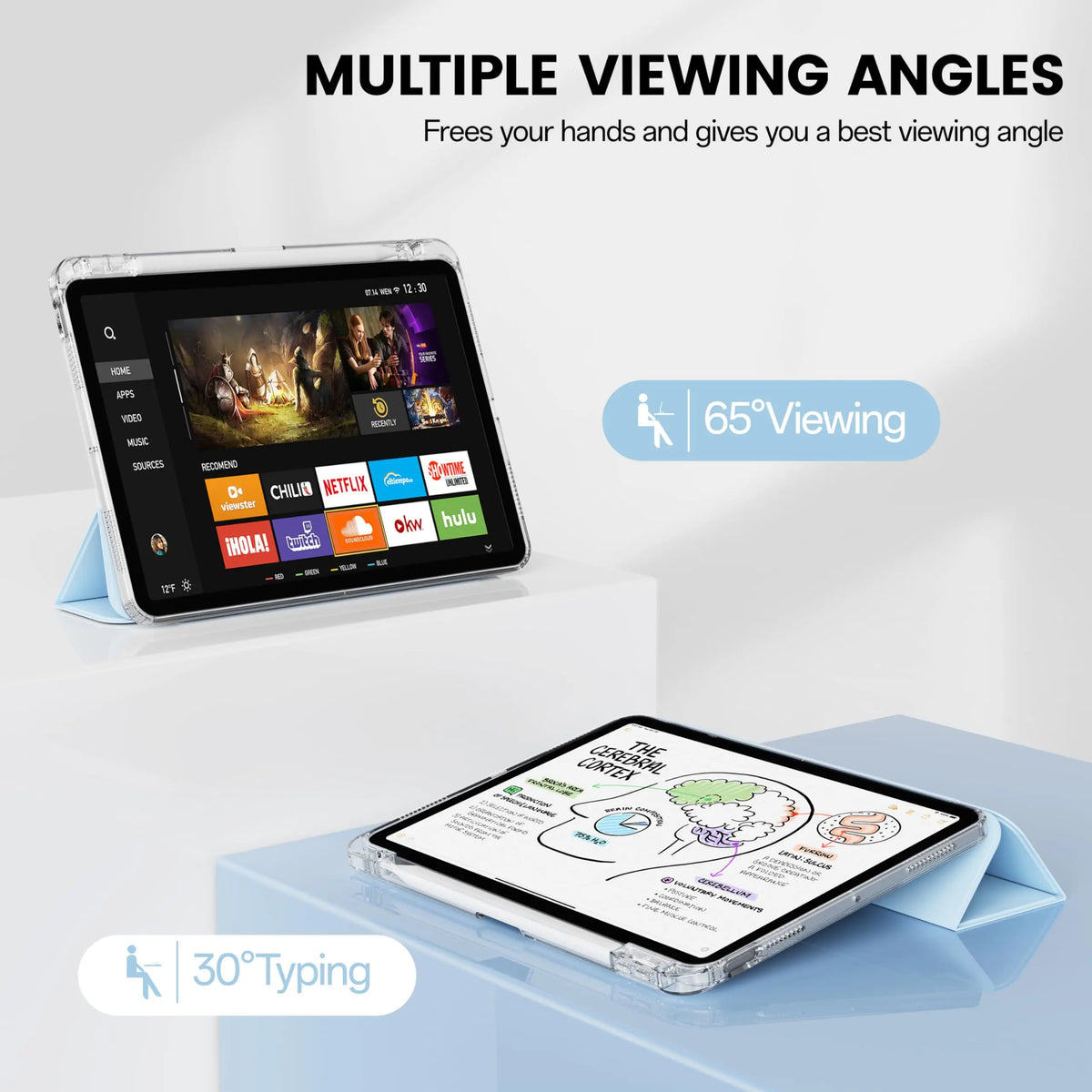 Tablet Case for Apple iPad (A16) 11th Generation 11 Inch 2025 / 10th Generation 10.9 Inch 2022 Transparent Back Smart Cover