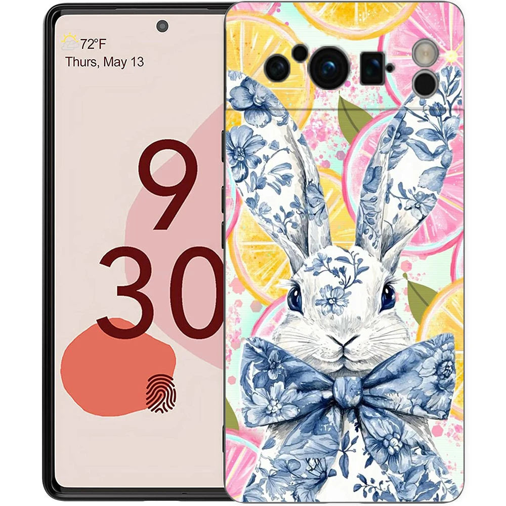 Ink And Wash Painting Rabbit Art Phone Case Cover for Google Pixel 10 9 8 7 6 7A 6A Pro Shockproof Soft TPU 9 Pro XL Shell Capas