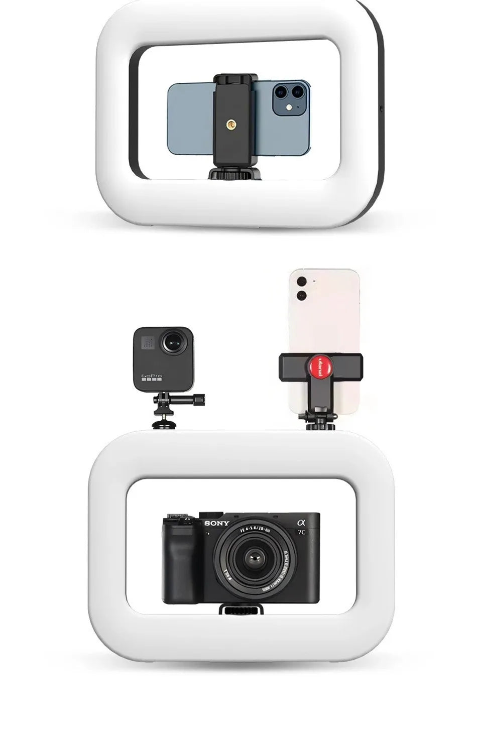 Roreta New Handheld Ring LED Rechargeable Fill Light Portable Mobile Phone Live Broadcast Selfie Photography with Phone Clip
