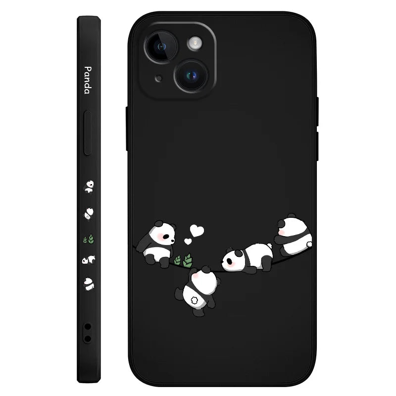 Baby Panda Phone Case For iPhone 17 17 Air 16 15 14 13 12 11 X XR XS Plus Pro Max Mini Silicone Cover