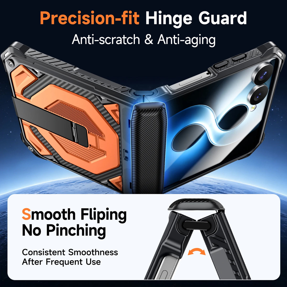 Case For Samsung Galaxy Z Flip 8 Z Flip 7 Magnetic Stand Hinge Protection Military-Grade Protection Rugged Shockproof Phone Case