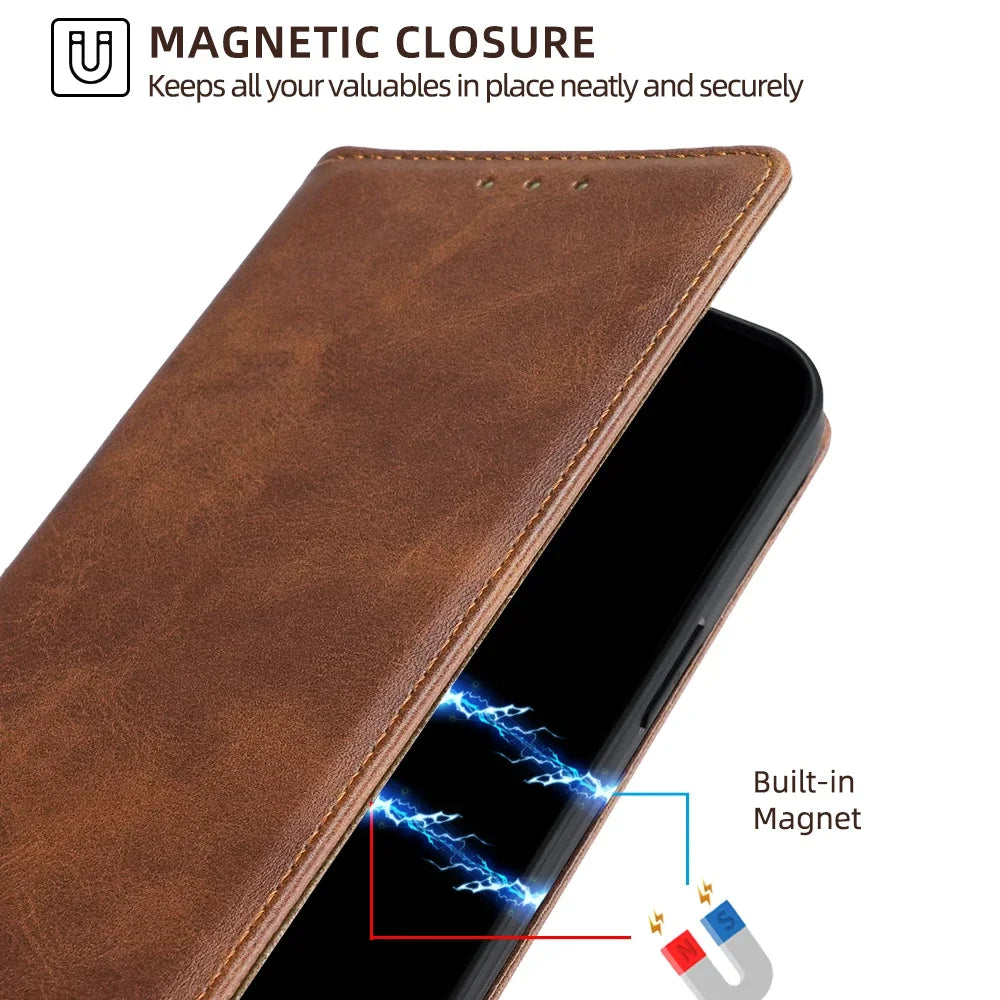 Bussiness Magnetic Wallet Phone Case for Samsung Galaxy S20 Ultra S10 S10E S9 S8 Plus Lite FE Leather Case with Card Slots Funda
