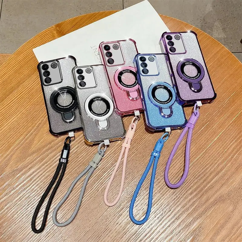 Strap Lanyard Magnetic Phone Holder Case For Samsung Galaxy S26 S25 edge S24 S23 S22 S21 S20 FE Ultra Plus Shockproof Cover