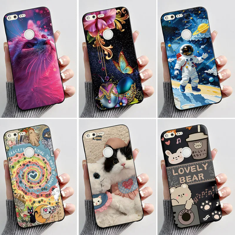 For Google Pixel 1 Case Aesthetic Cute Cat Shockproof Silicone TPU Soft Back Cover for Google Pixel 1 Pixel1 XL Phone Case Coque