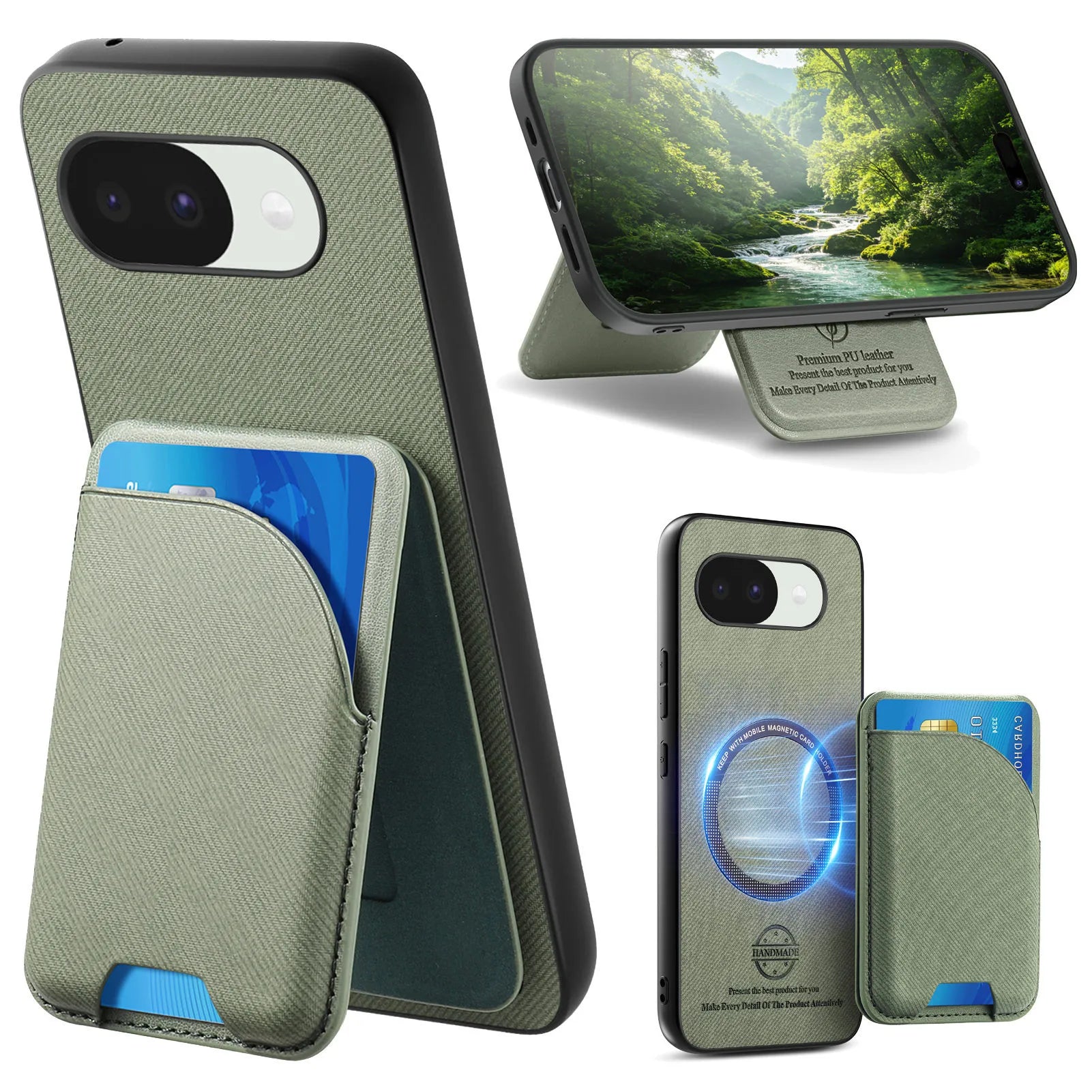2 in 1 Detachable Cards Solt Wallet Stand Leather Case for Google Pixel 11 Pro XL 10A 9A Shockproof for Magsafe Slim Fit Cover