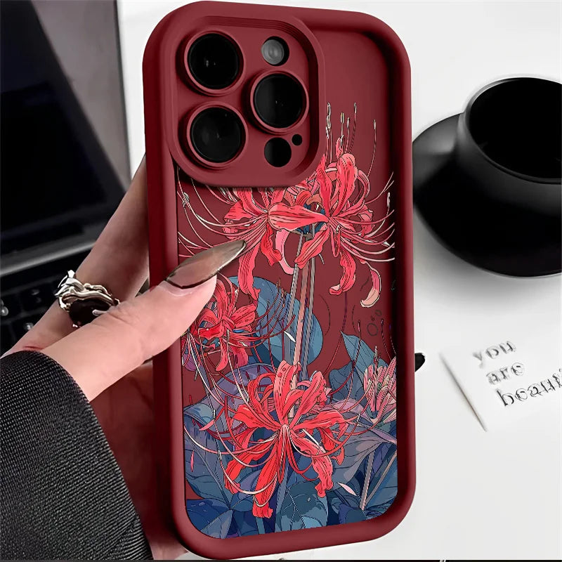 Hot Red Spider Lily T-Tokyo GhoulS Phone Case For Samsung S26 S25 S24 S23 S22 S21 S20 F06 M16 Note 20 FE Plus Ultra 4G 5G Cover