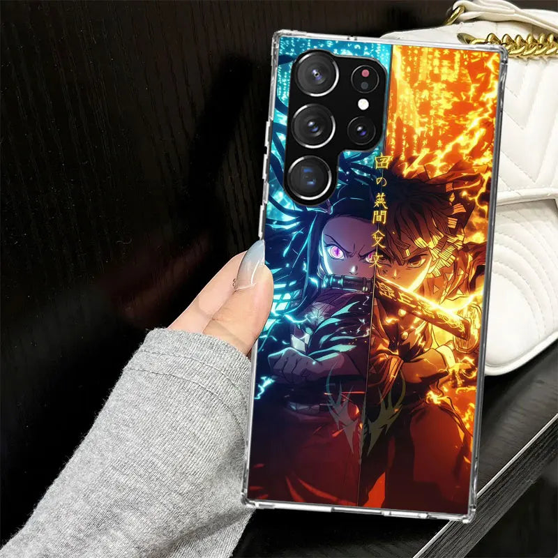 Kamado Nezuko Demon Slayers Case for Samsung Galaxy S25 S24 S23 S22 Ultra Soft Phone Cover S25 Edge S21 Plus S20 FE S10 + Black