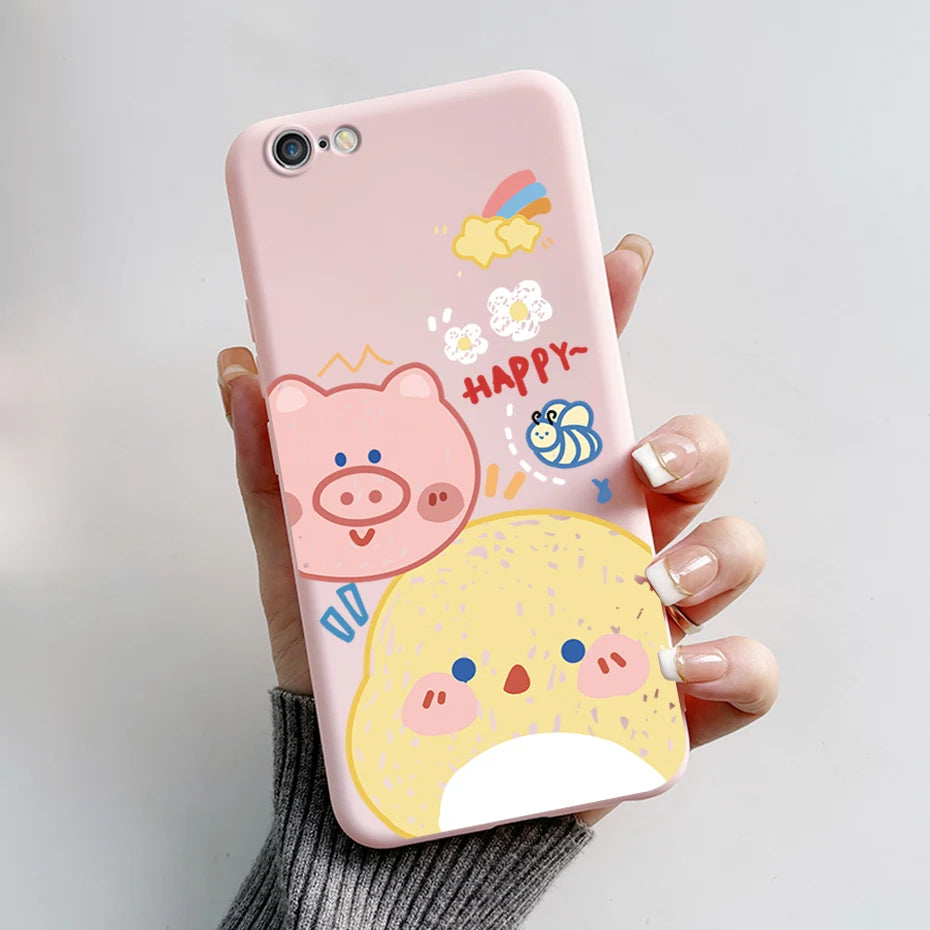 Stylish Painted Cover For iPhone 6 6S Plus Case iPhone6 6S Plus Cover Silicone Soft Phone Back Case For Apple iPhone 6 6S Coque