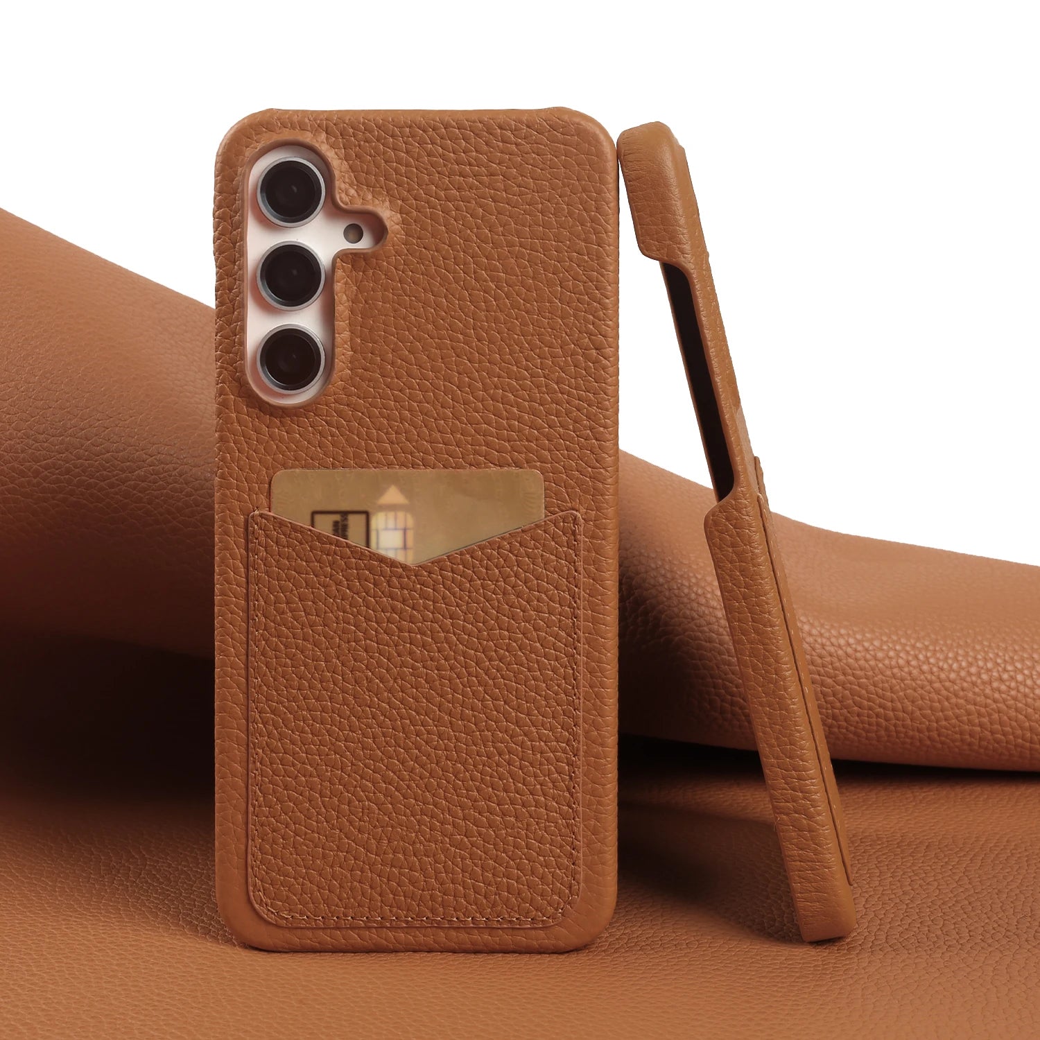Premium Card Slot Genuine Leather Case For Samsung Galaxy S25 FE Ultra S24 Plus S23 S22 S21 Phone Back Cover Case Coque Funda